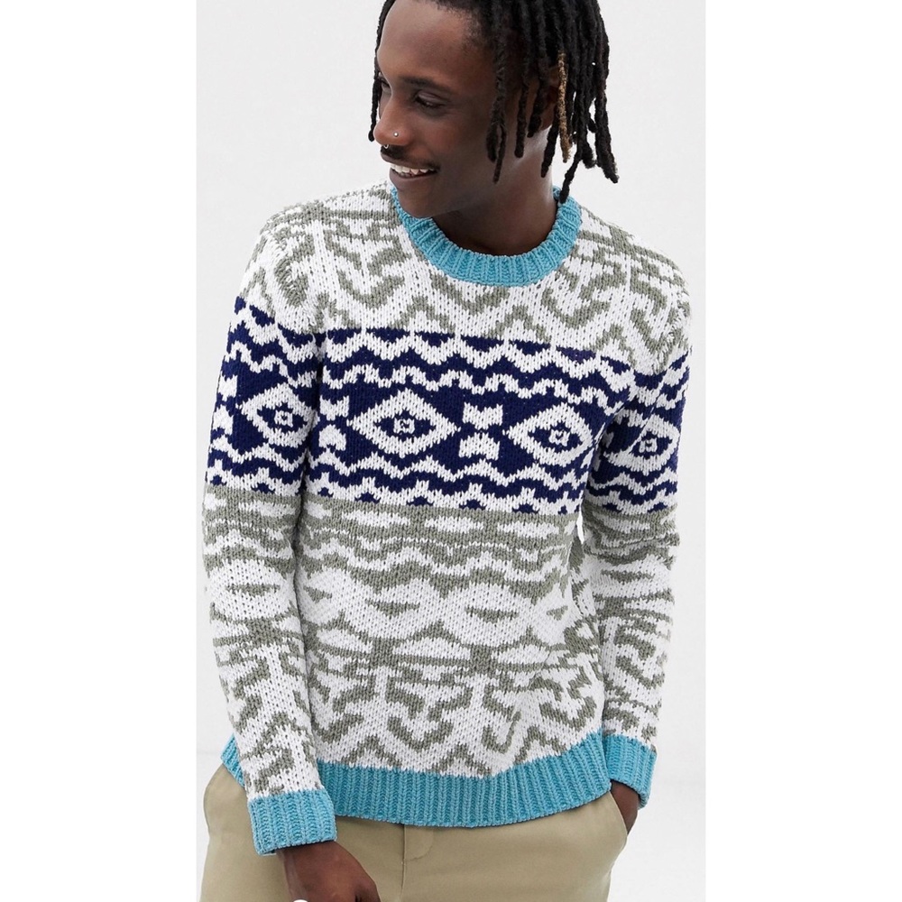 ASOS Multicolor Patterned Crewneck Sweater